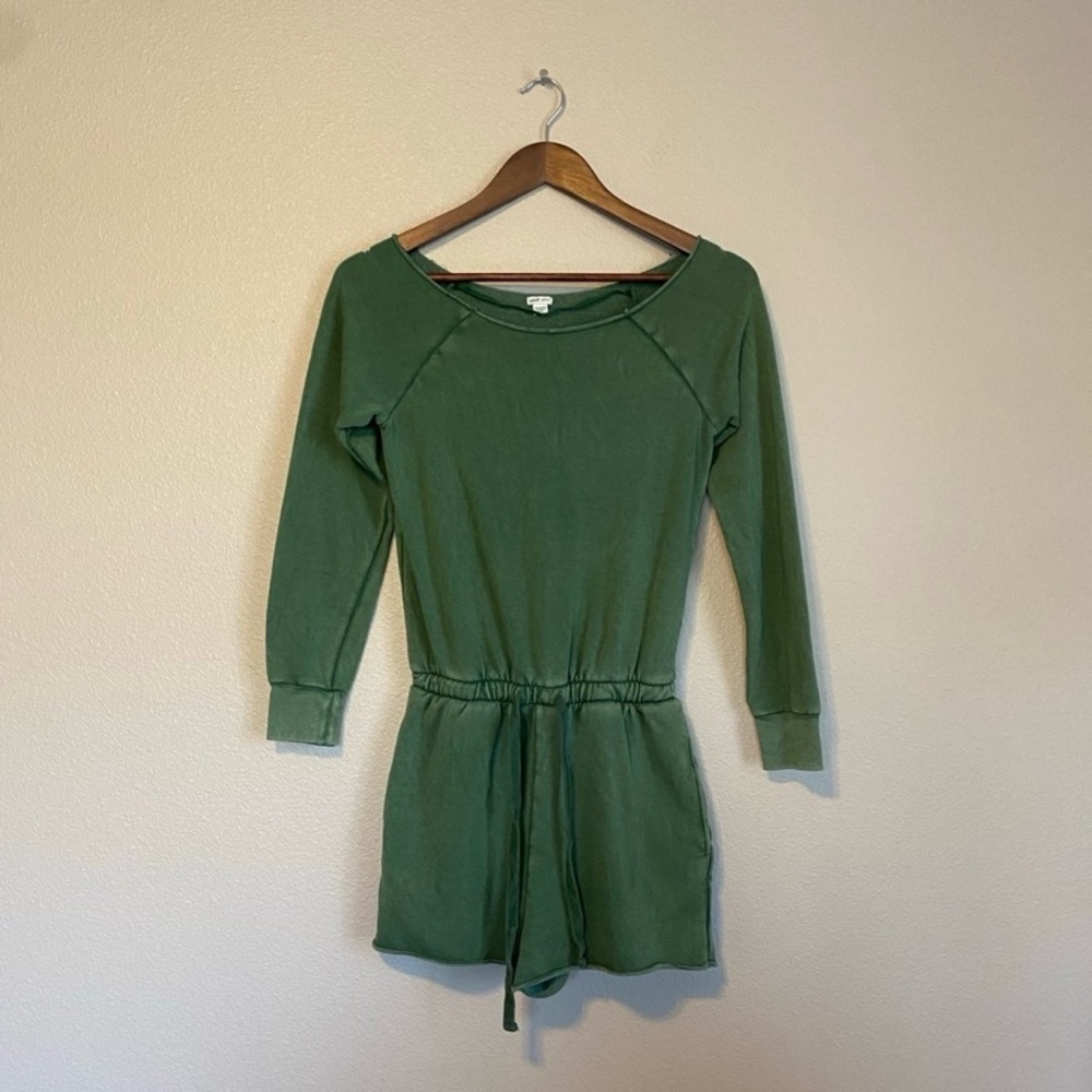 Aerie XXS Green Terry Romper